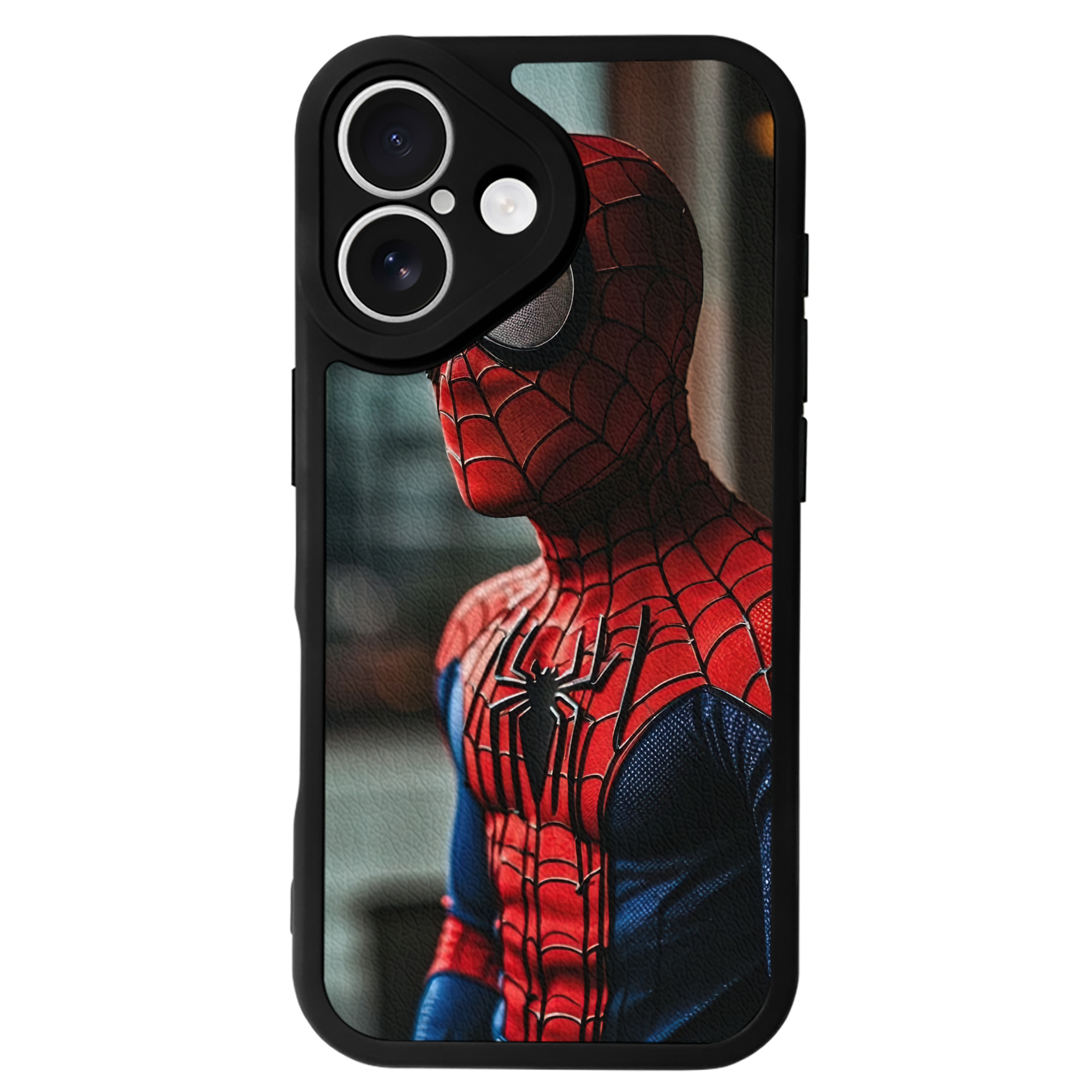 （画像用） Spider Man スパイダーマン 【iPhone 16シリーズ対応】シリコンスマホケース（レザー調） 材質：シリコン